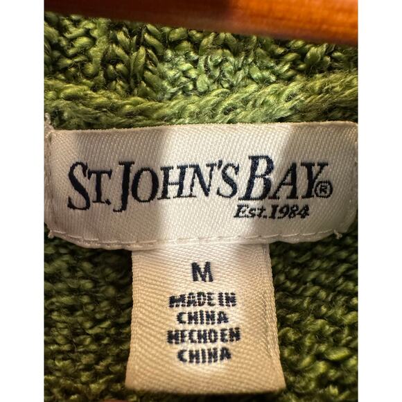 St. John’s Bay 2010s Green Cowl Neck Knit Pullover Sweater Medium - Picture 7 of 8